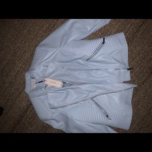 Calvin Klein pleather jacket baby blue L